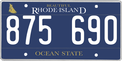 RI license plate 875690