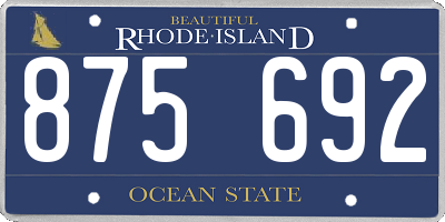 RI license plate 875692