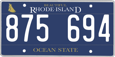 RI license plate 875694