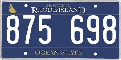 RI license plate 875698