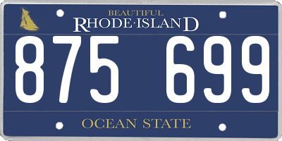 RI license plate 875699