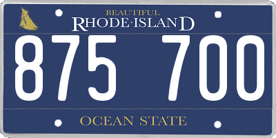 RI license plate 875700