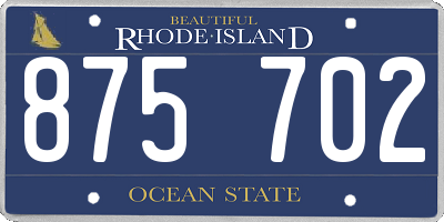 RI license plate 875702