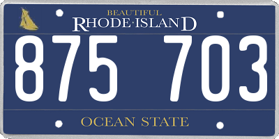 RI license plate 875703