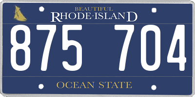 RI license plate 875704