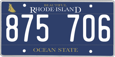 RI license plate 875706