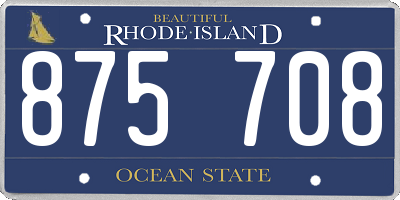 RI license plate 875708