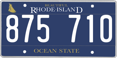 RI license plate 875710