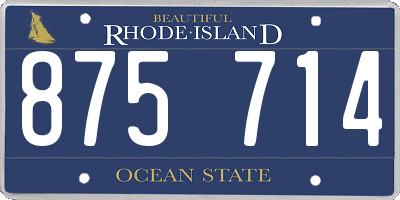RI license plate 875714