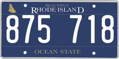 RI license plate 875718
