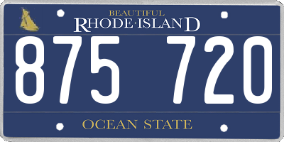 RI license plate 875720