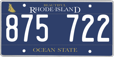 RI license plate 875722