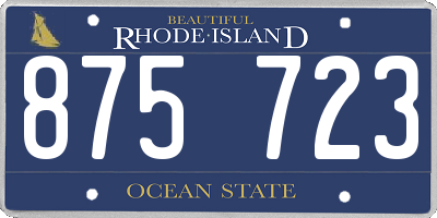 RI license plate 875723