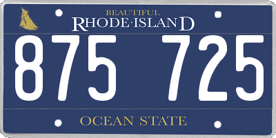RI license plate 875725
