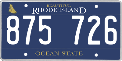 RI license plate 875726