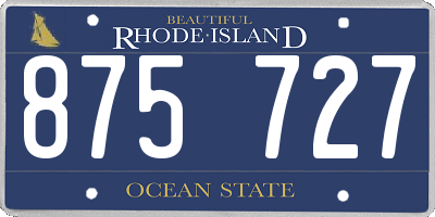 RI license plate 875727