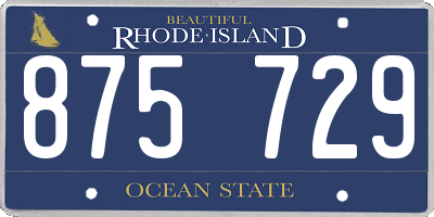 RI license plate 875729