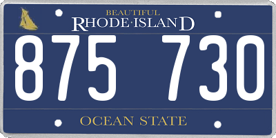 RI license plate 875730