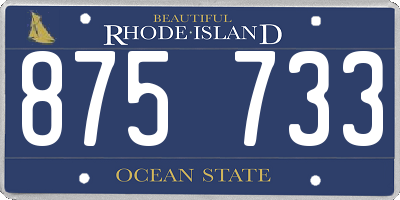 RI license plate 875733