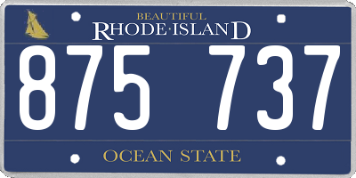 RI license plate 875737