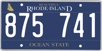 RI license plate 875741