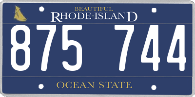 RI license plate 875744