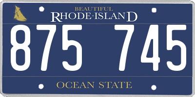 RI license plate 875745