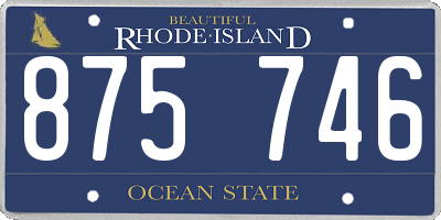 RI license plate 875746