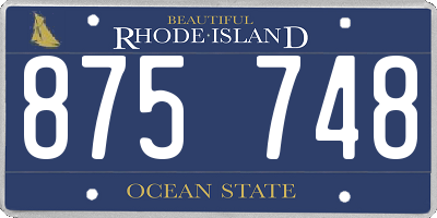 RI license plate 875748