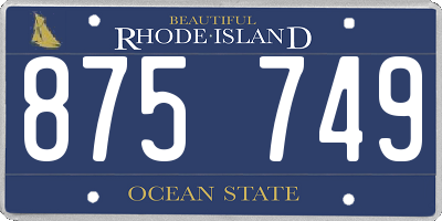 RI license plate 875749