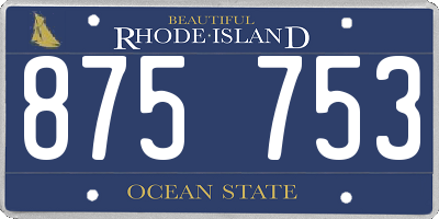 RI license plate 875753