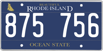 RI license plate 875756