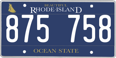 RI license plate 875758