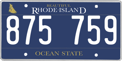 RI license plate 875759