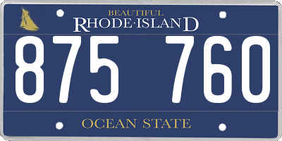RI license plate 875760