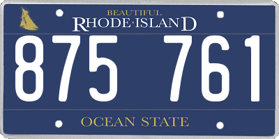 RI license plate 875761