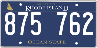 RI license plate 875762