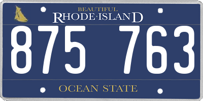 RI license plate 875763