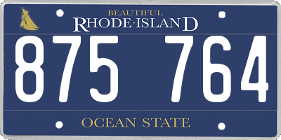 RI license plate 875764