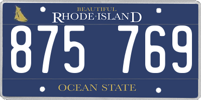 RI license plate 875769