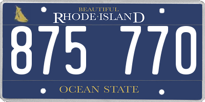 RI license plate 875770