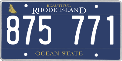 RI license plate 875771