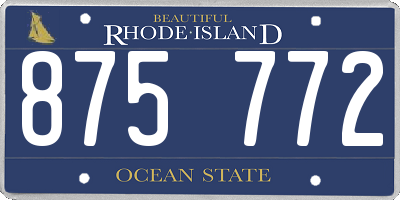 RI license plate 875772
