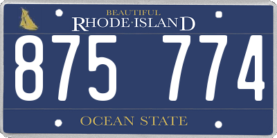 RI license plate 875774