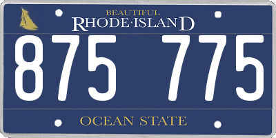 RI license plate 875775