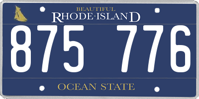 RI license plate 875776