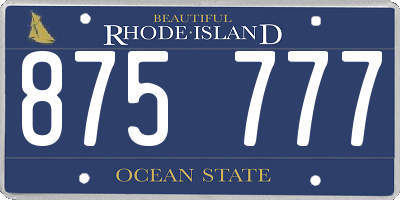 RI license plate 875777