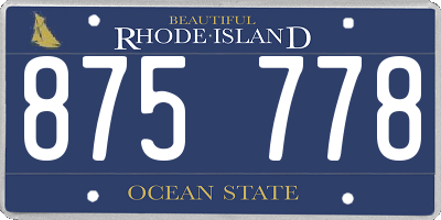 RI license plate 875778