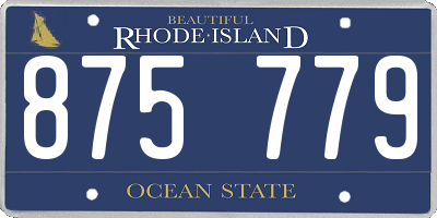 RI license plate 875779