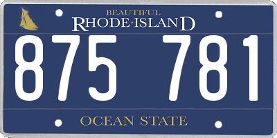 RI license plate 875781